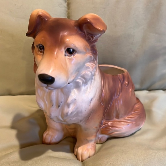 Napco Collie puppy planter 5” tall, Numbered 6717 Adorable! - Picture 2 of 9